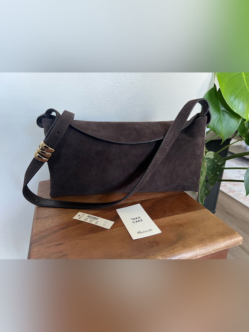 Madewell Date Night Brown Suede Shoulder Bag